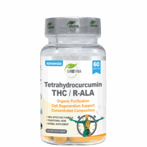 Хранителна добавка за Клетъчно стареене и Енергиен метаболизъм - Tetrahydrocurcumin THC / R-ALA - Organic Purification - Cell Regeneration Support 60 капсули от Grewia