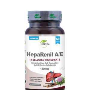 Хранителна добавка HepaRenil А/Е - 19 Selected Ingredients - Interactive Liver Cell Restoration - 1300mg. Daily Dose - за хепатит, черен дроб и жлъчка от Grewia