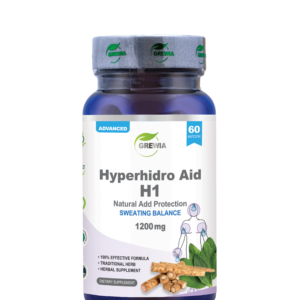 Хранителна добавка за Хиперхидроза и Обилно Потене - Hyperhidro Aid H1 - Natural Add Protection - Sweating Balance - 1200mg. Daily Dose - 60 капсули от Grewia
