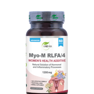 Myo-M – RLFA/4 - Women's Health Additive - Natural Solution of Hormonal and Inflammatory Processes - 1200mg Daily dose - Хранителна добавка за миома, ПМС и хормонален баланс от Grewia