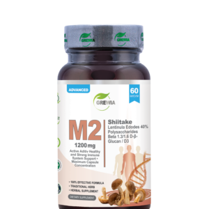 M2 Shiitake Mushroom 40% Polysaccharides Beta-Glucan Vitamin D3 60 капсули – хранителна добавка за имунитет и клетъчна защита от Grewia