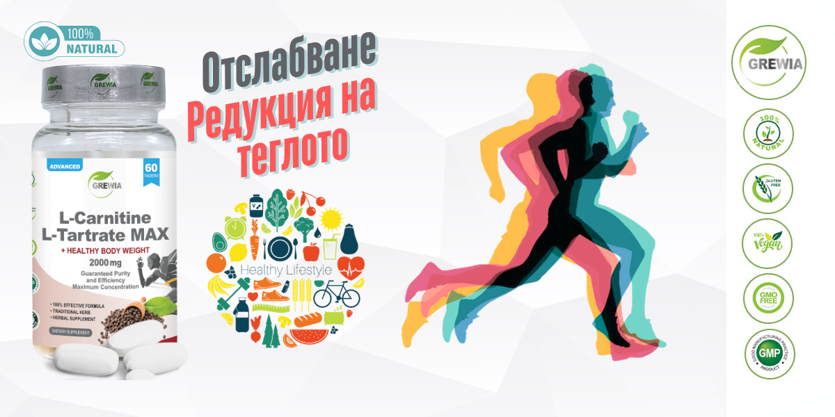L-Carnitine L-Tartrate MAX+ – хранителна добавка за изгаряне на мазнини и енергия от Grewia